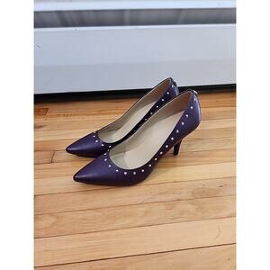 Michael Kors Womens Purple Gold Studded Pointed Toe Stiletto Heel Pumps Size 9